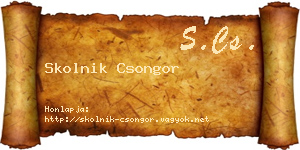 Skolnik Csongor névjegykártya